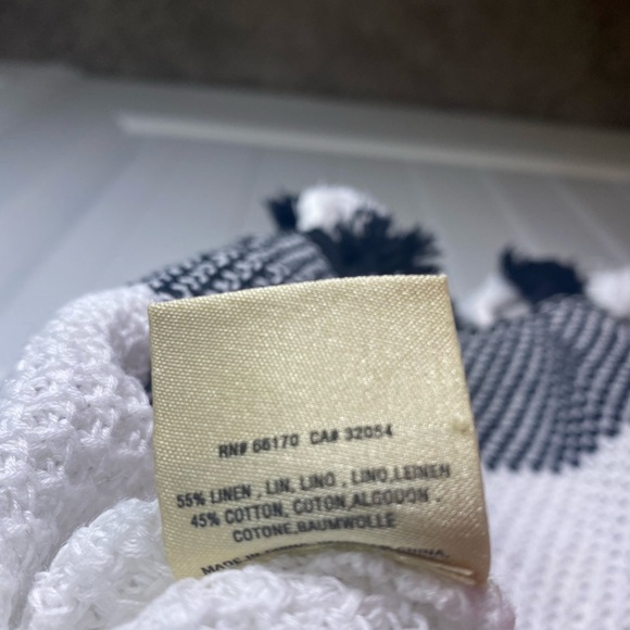 Anthropologie White Allen Sweater Tee with Black and White pom detail - Picture 8 of 9